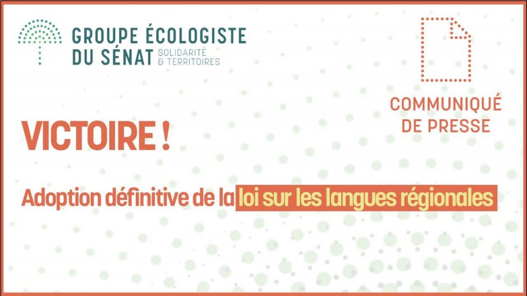 Adoption de la loi sur les langues régionales